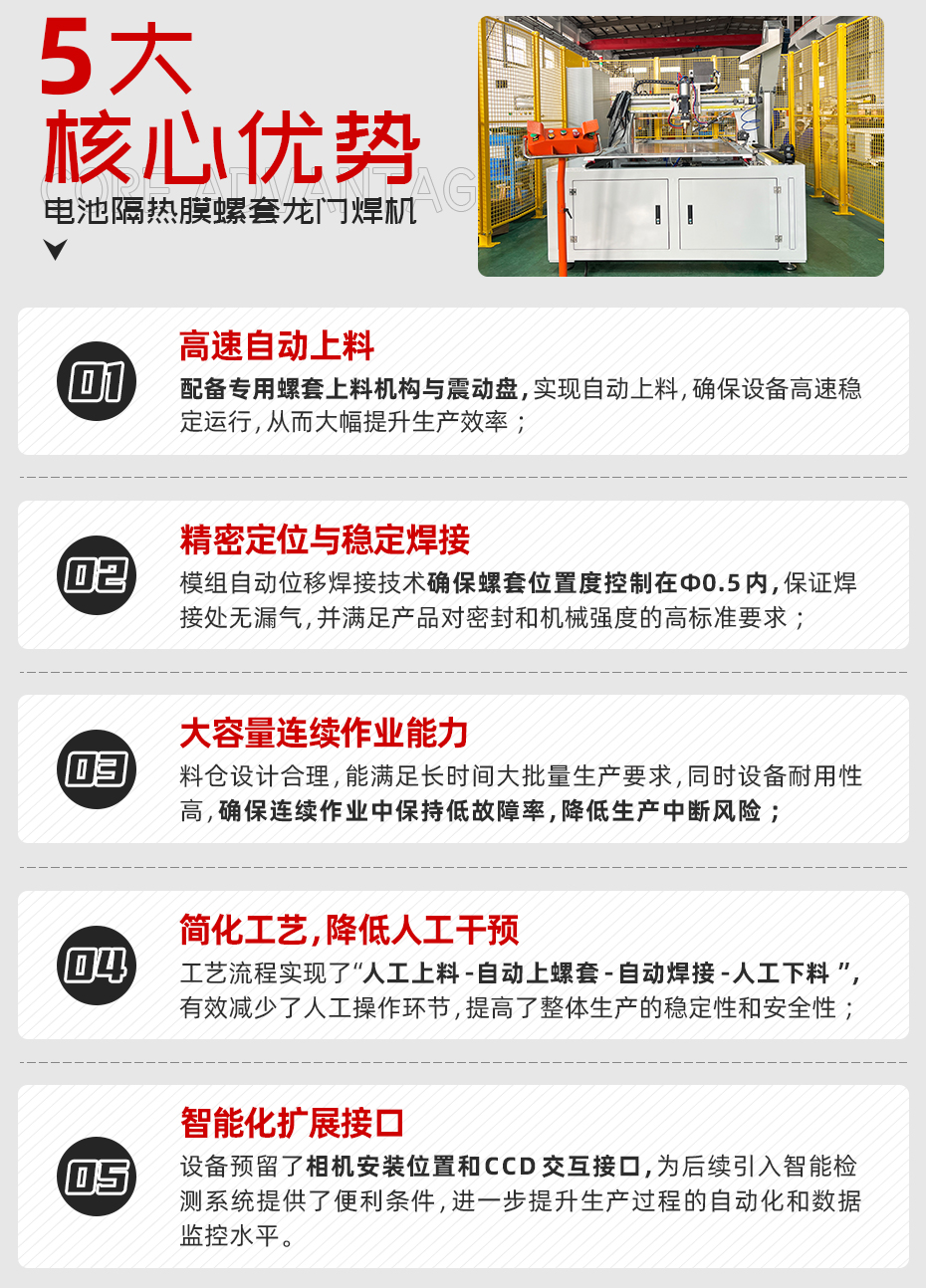 電池隔熱膜螺套龍門(mén)焊機(jī)詳情核心優(yōu)勢(shì)